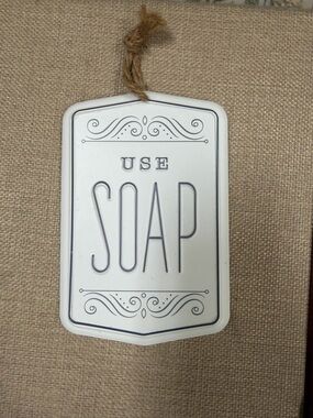 Open Road Brands White Hanging Wall Decor Sign with Twine